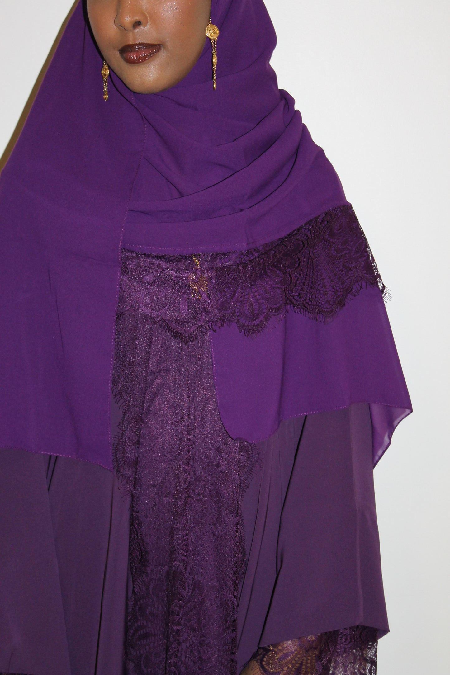 Purple-open abaya