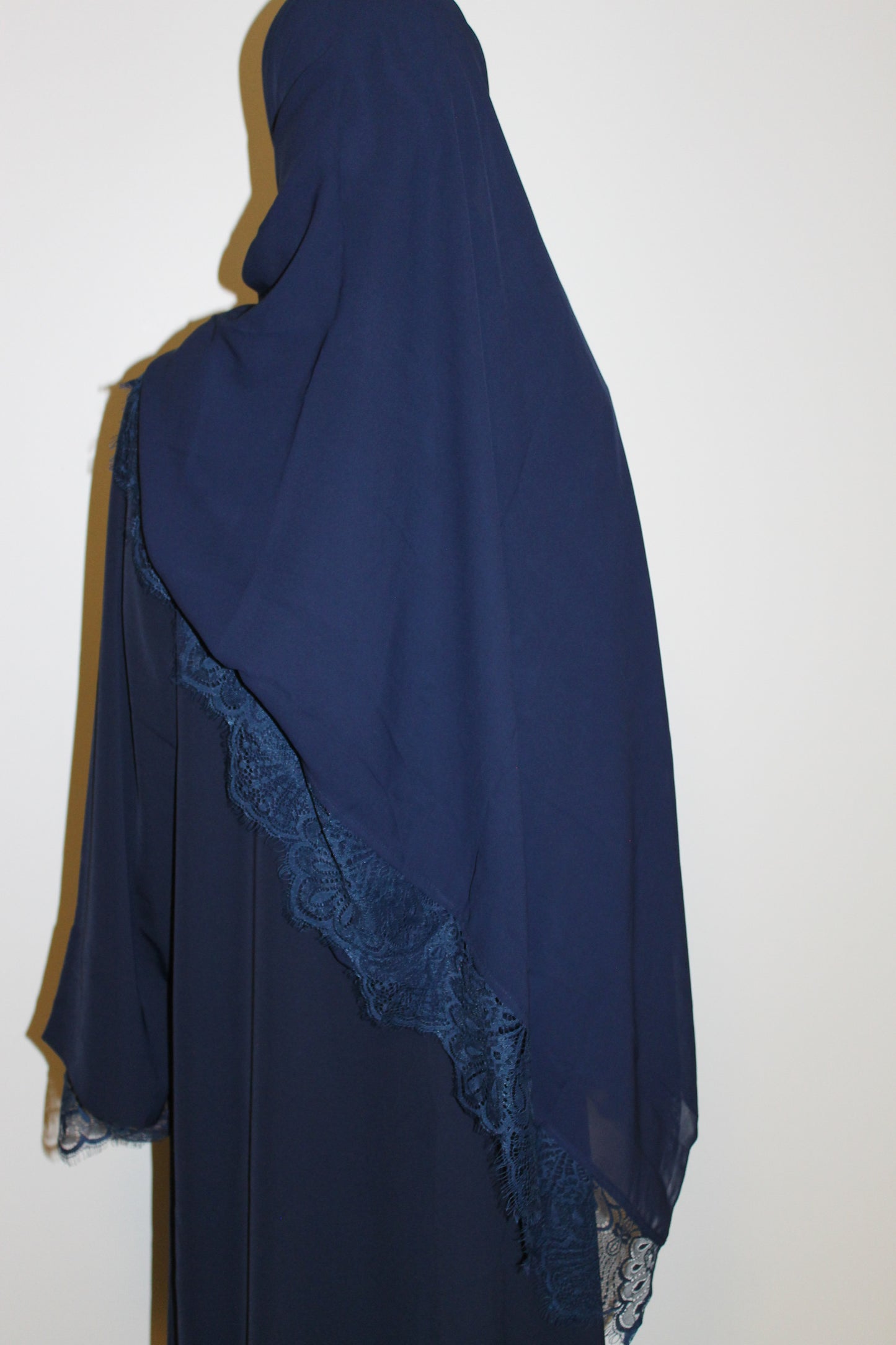Dark blue-open abaya
