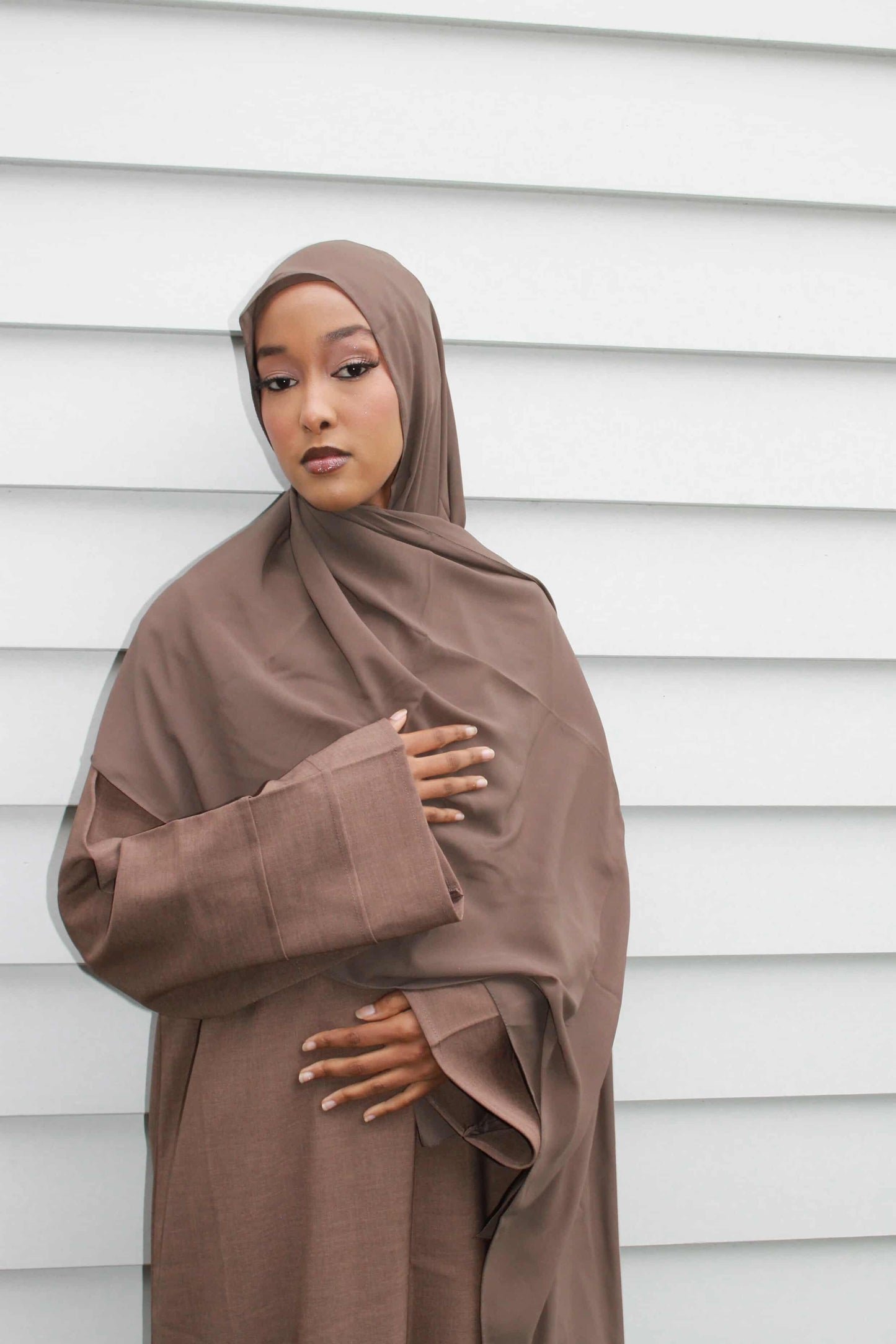 Coffee Brown Linen Abaya