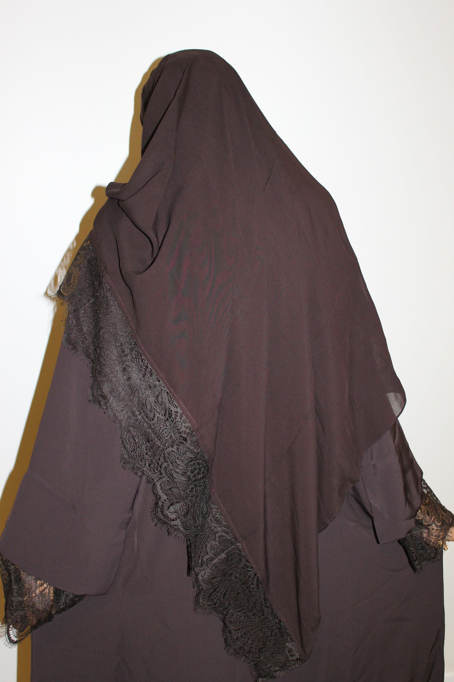Dark brown-open abaya