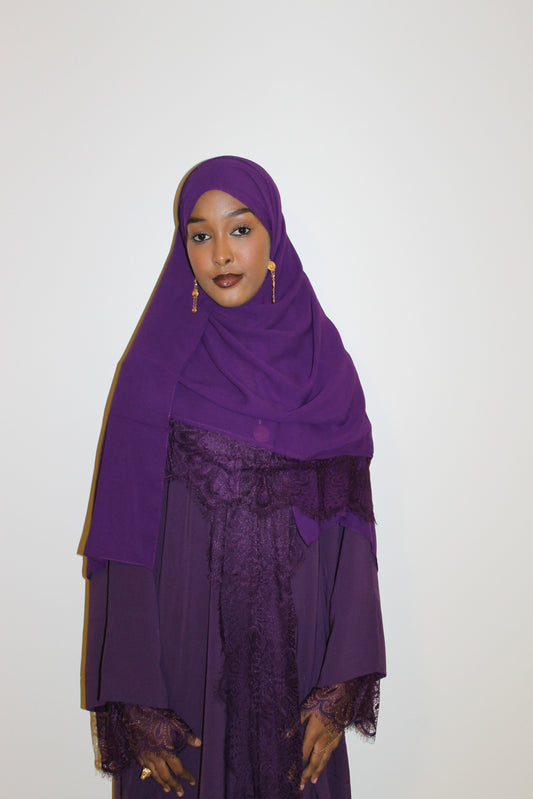 Purple-open abaya