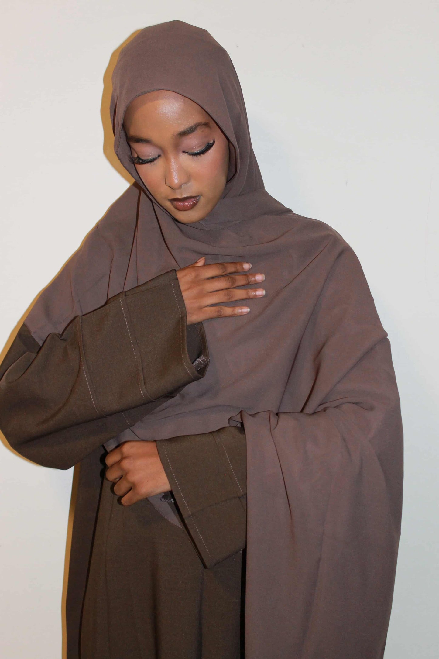 Chocolate Brown Linen Abaya