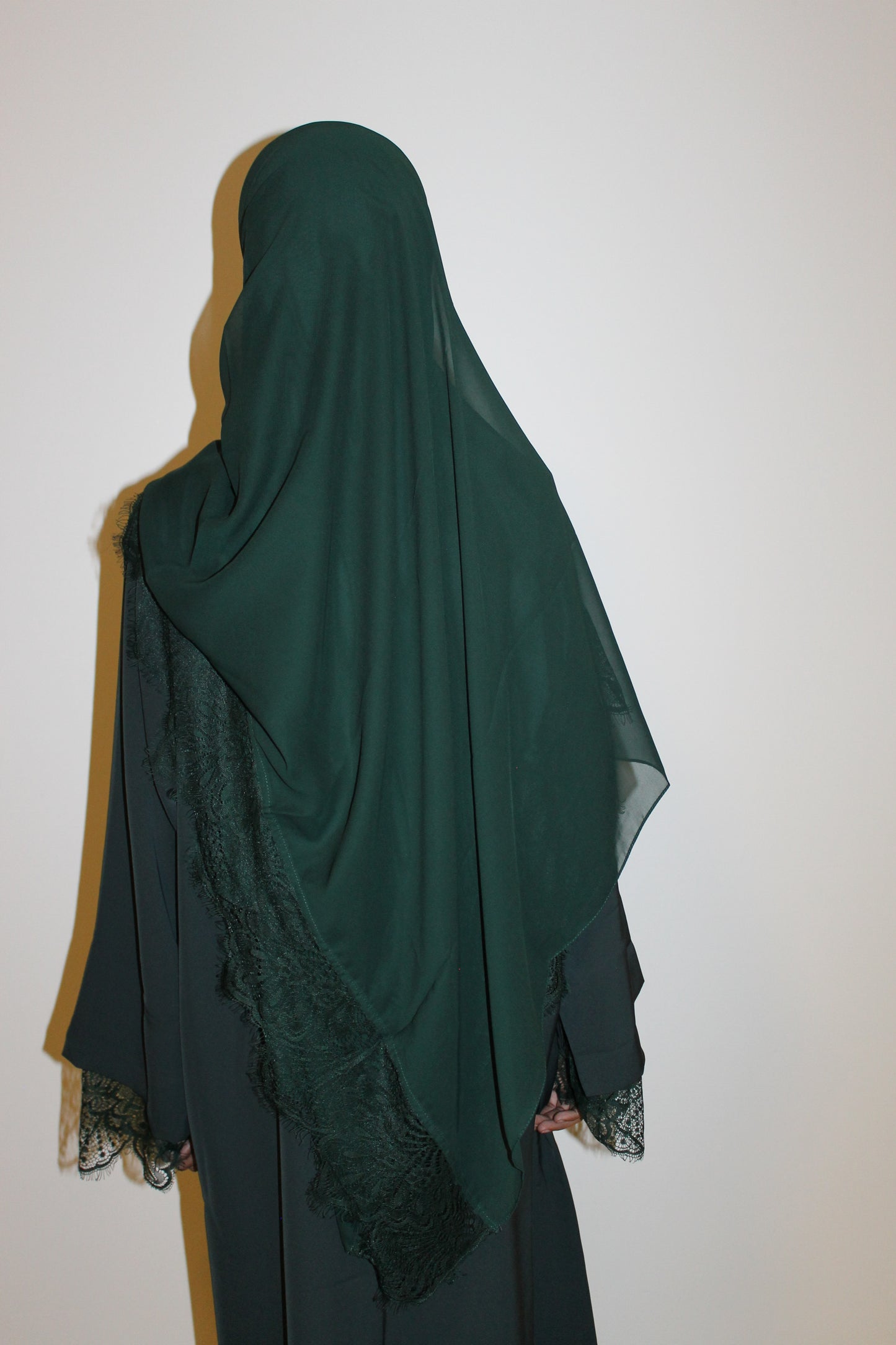 Forest green-open abaya