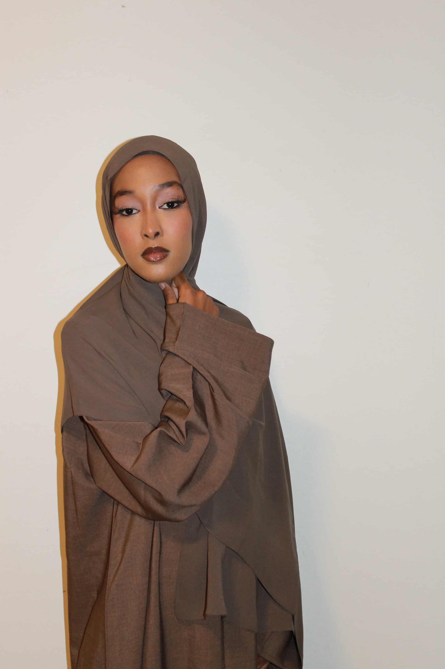 Coffee Brown Linen Abaya