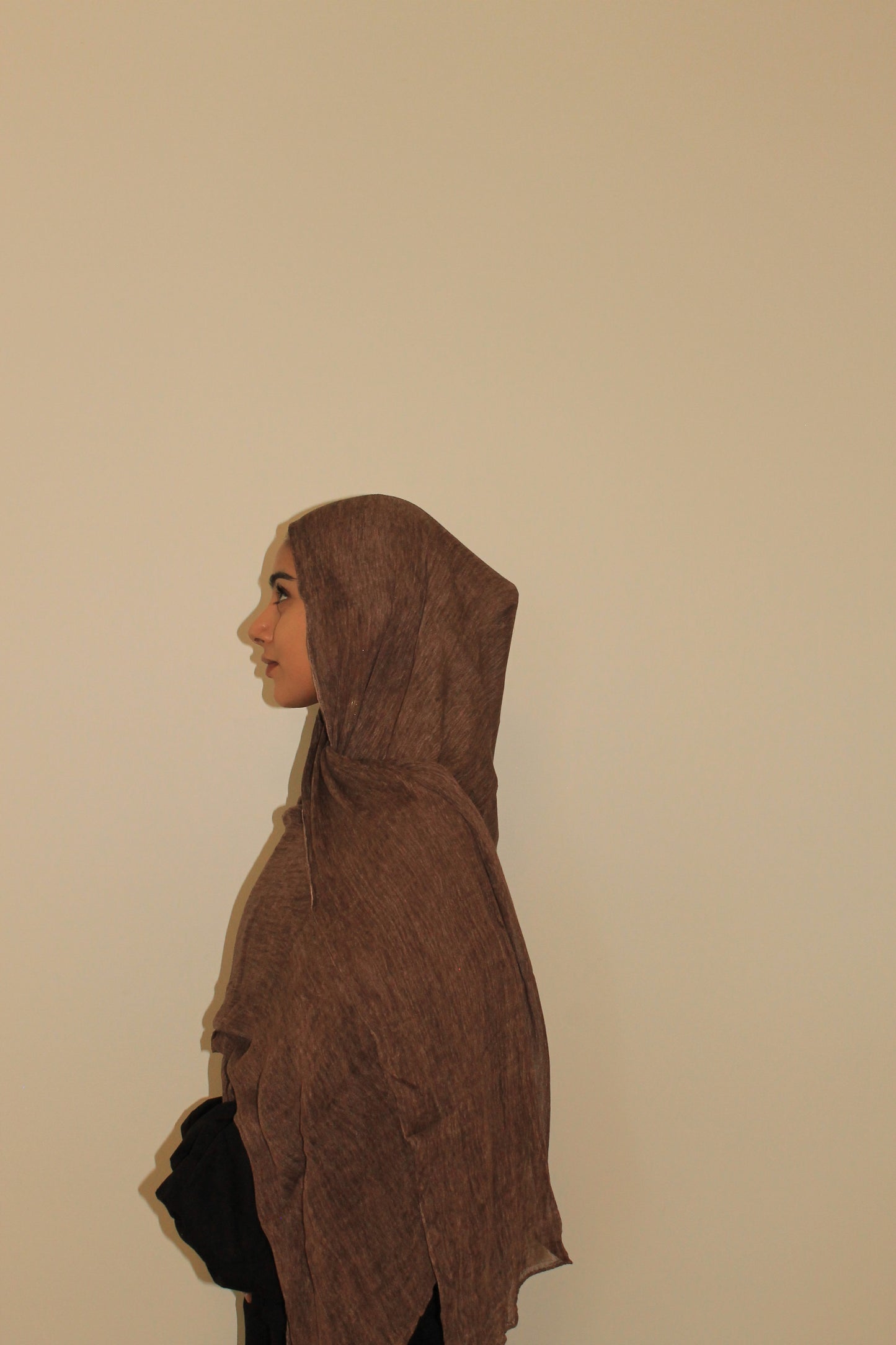 Brown -crinkle hijjab