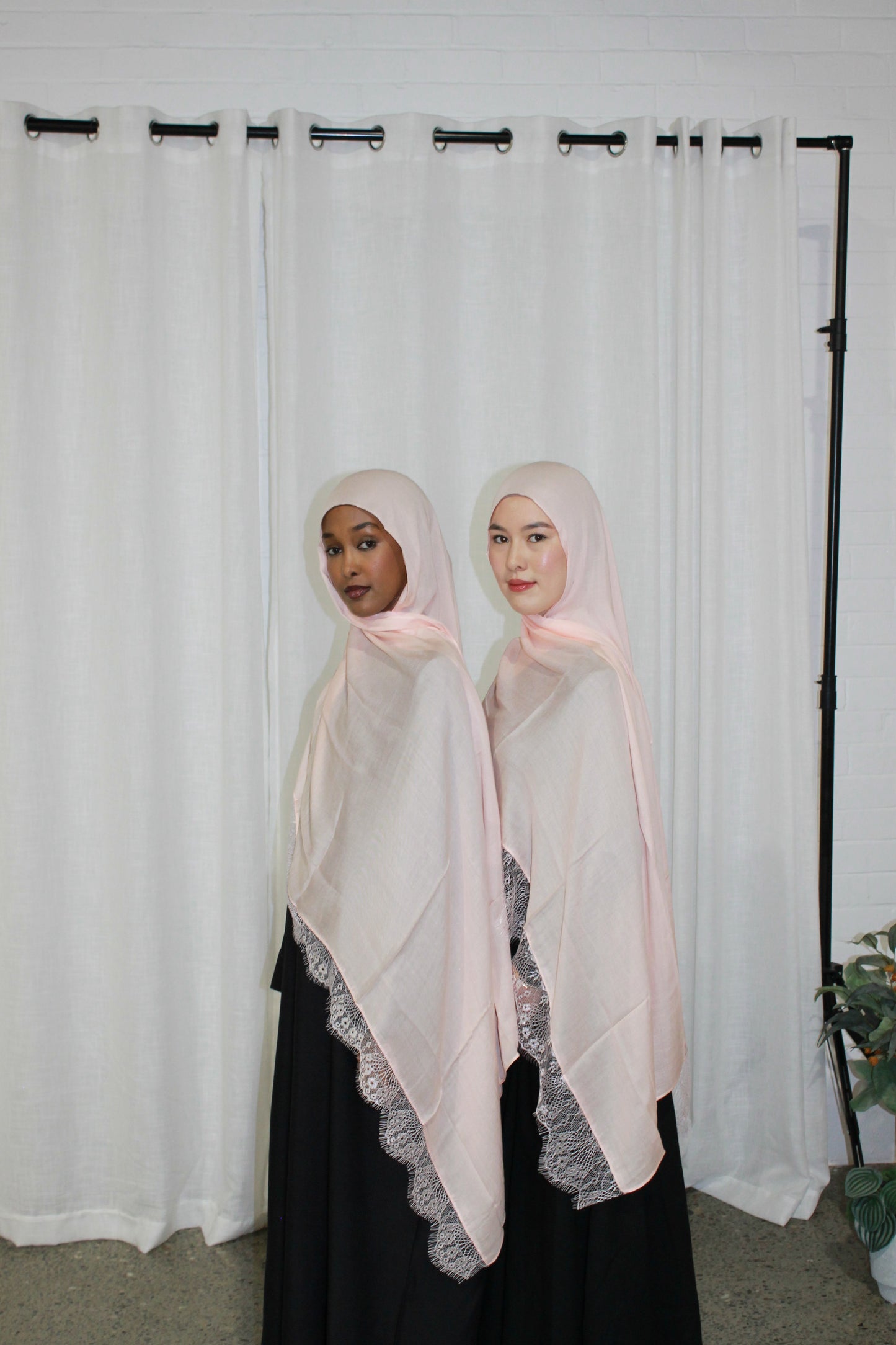 Pink lace modal