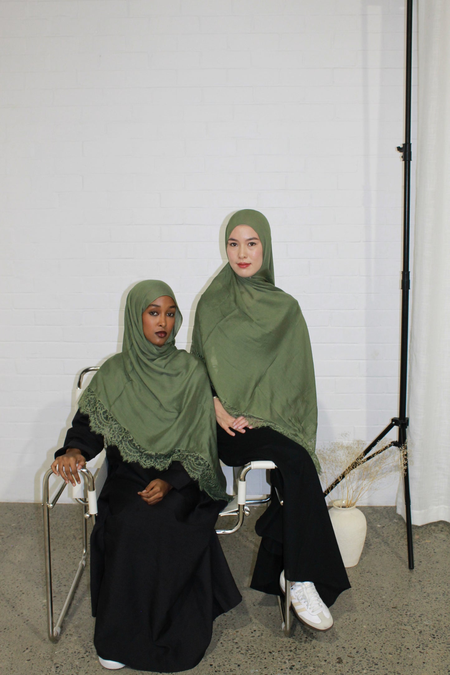 Sage green lace modal