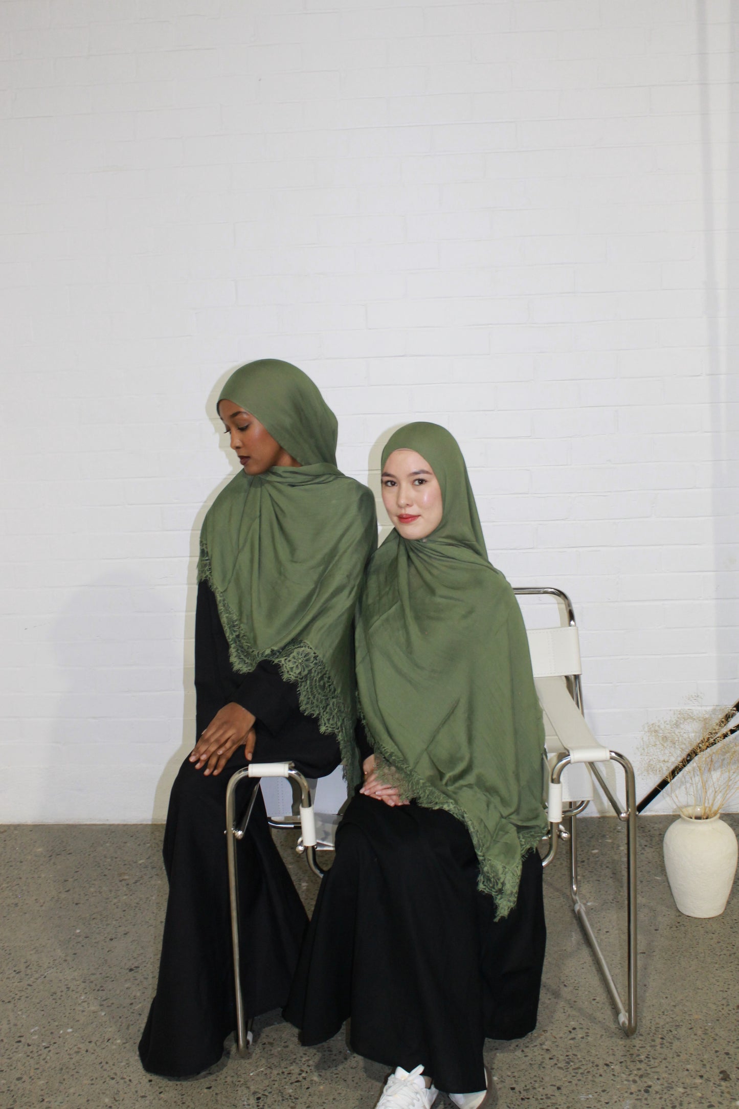 Sage green lace modal