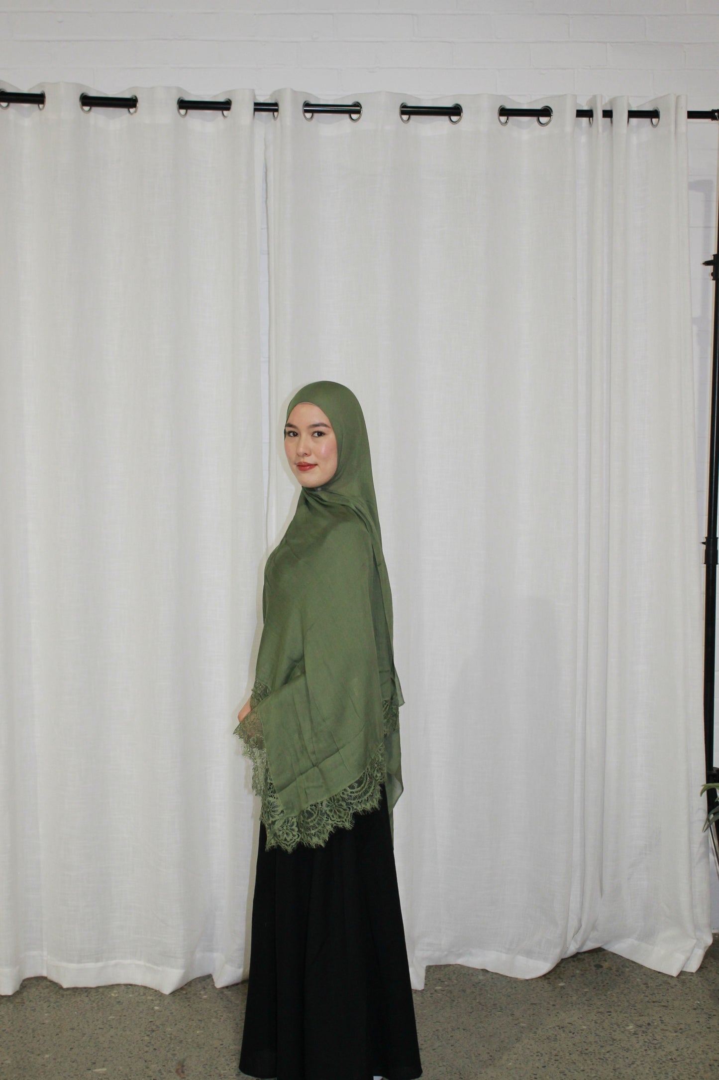 Sage green lace modal